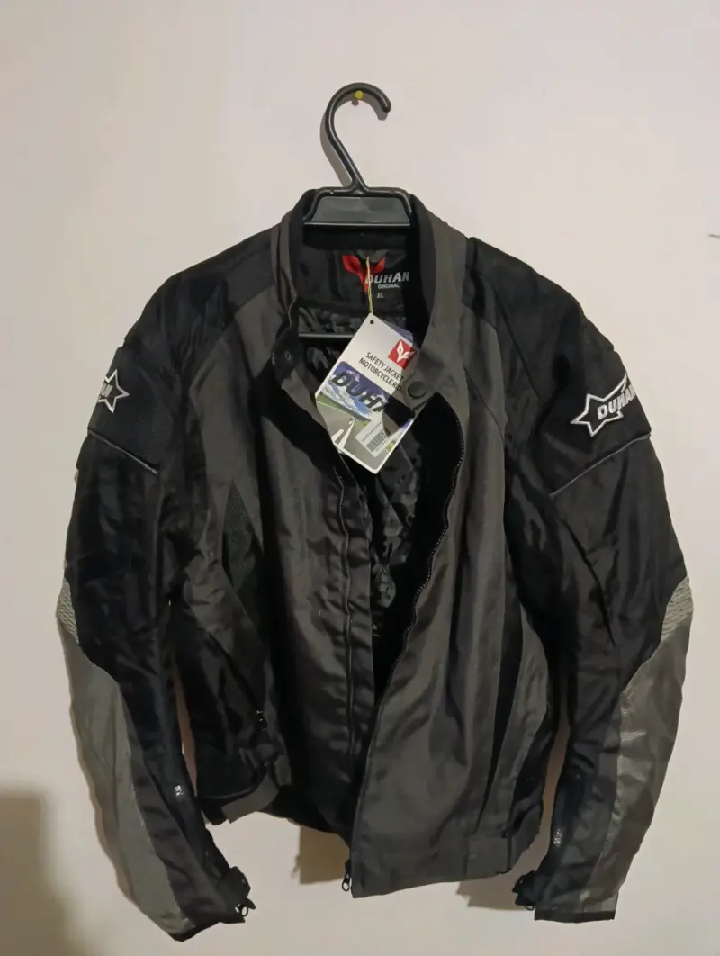 Chaqueta de moto Duhan negra con protecciones - 1