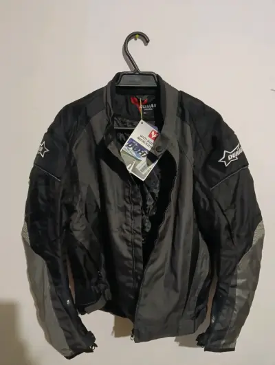 Chaqueta de moto Duhan negra con protecciones - miniatura 1