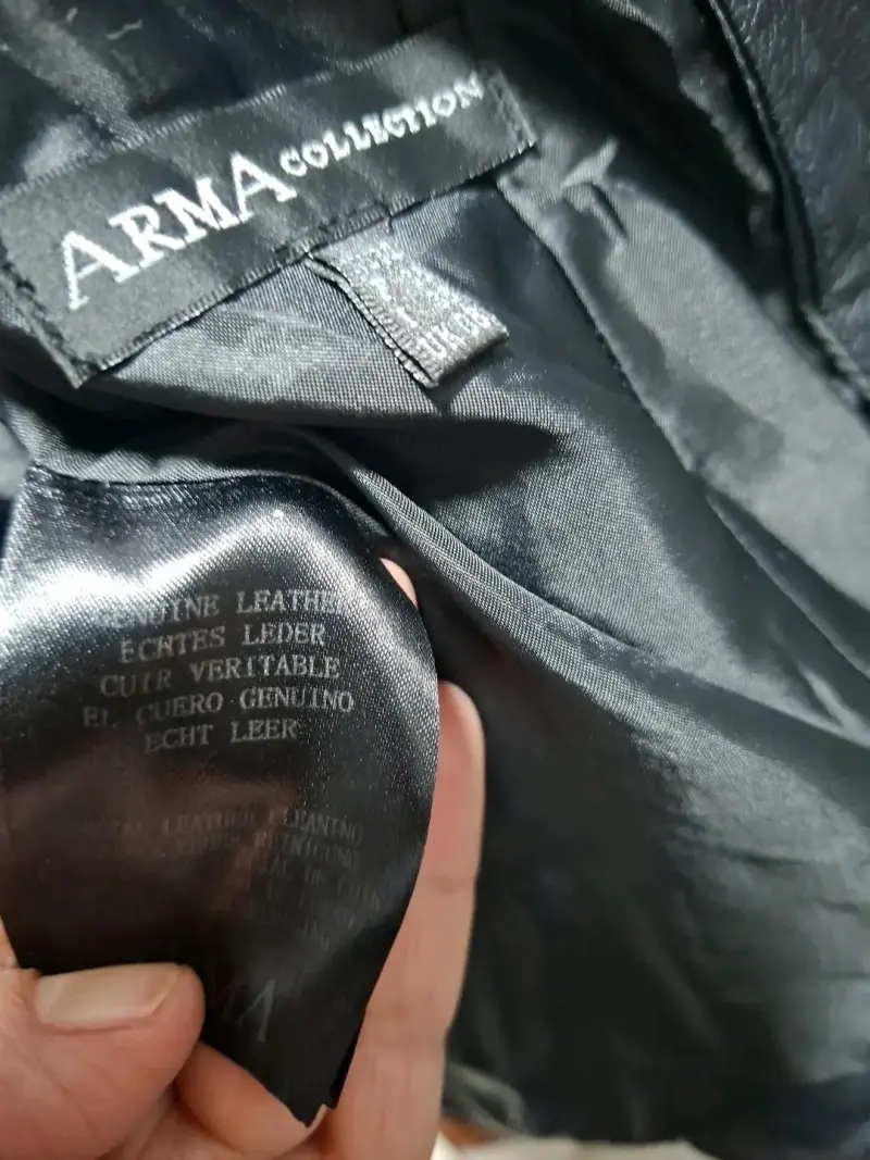 Chaqueta de cuero genuino Arma Collection negra - 1