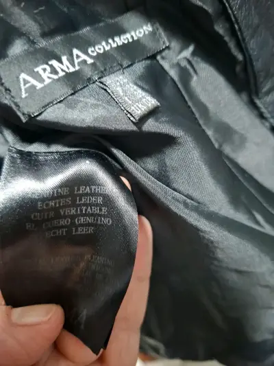 Chaqueta de cuero genuino Arma Collection negra - miniatura 1