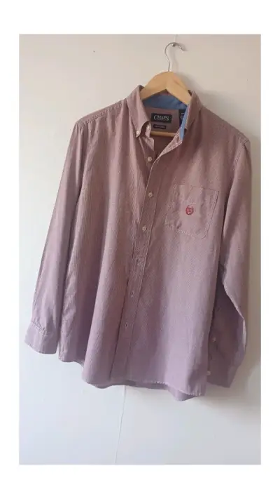 Camisa Chaps Bicolor ( Burdeo-Blanco) Talla M - miniatura 1