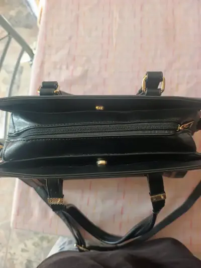 Cartera negra de cuero Amphora - miniatura 2