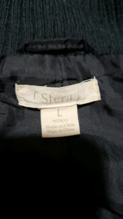 Chaqueta gris  paño estilo biker cuello alto - miniatura 4