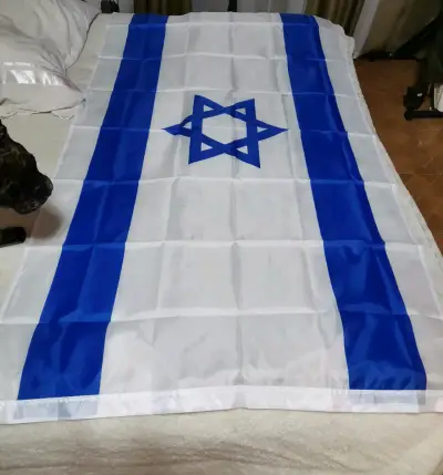 Bandera de Israel 90 x150 grande en tela resisten - miniatura 1