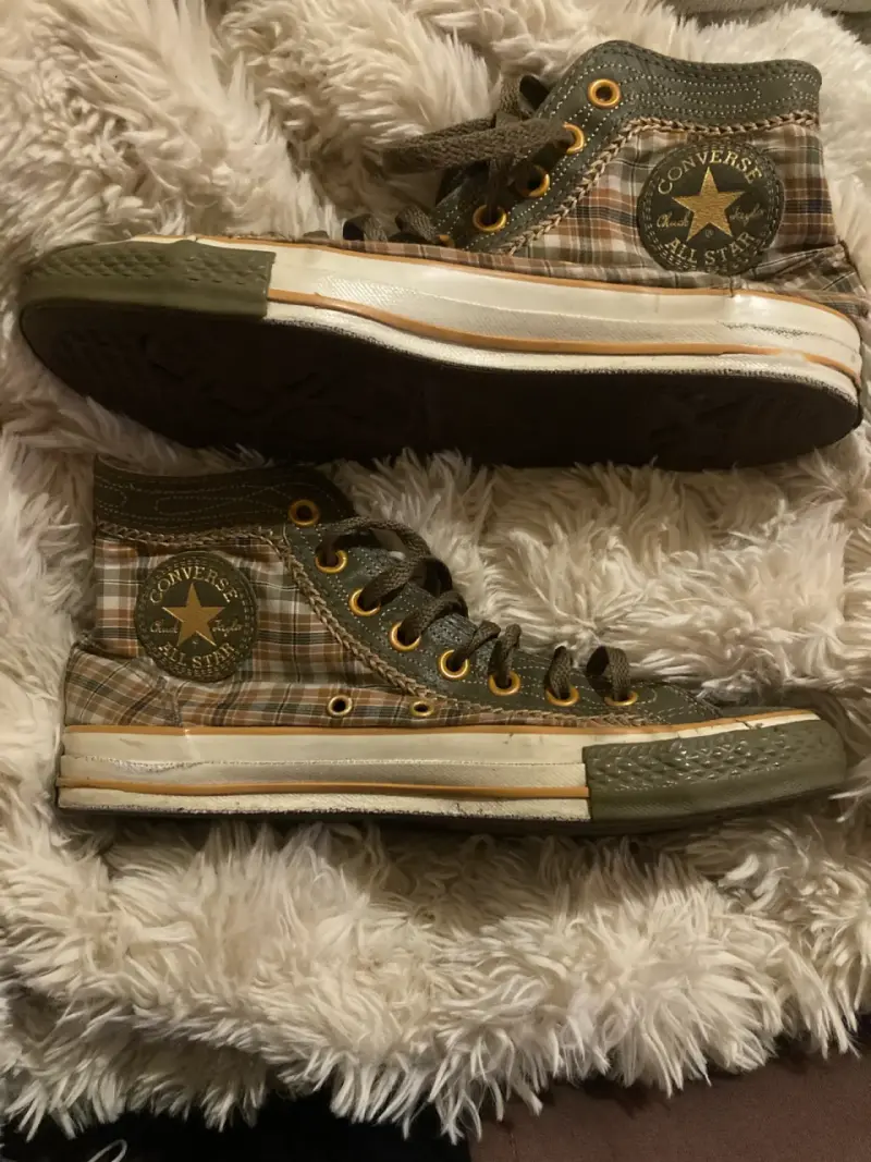 Zapatillas Converse All Star a cuadros verde oliva - 1
