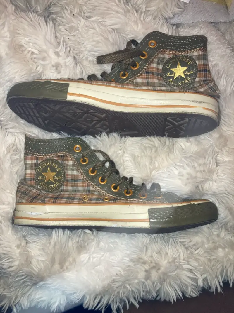 Zapatillas Converse All Star a cuadros verde oliva - 2