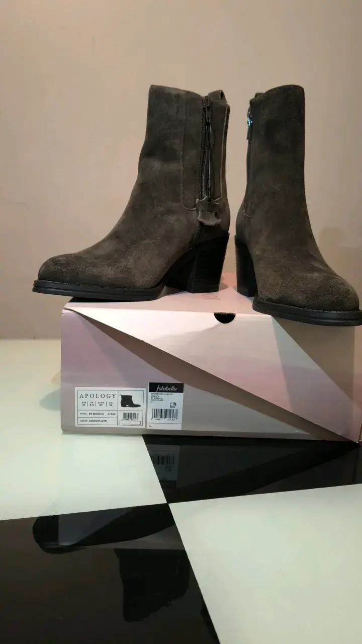 Botines de gamuza marrón Apology con tacón - 3