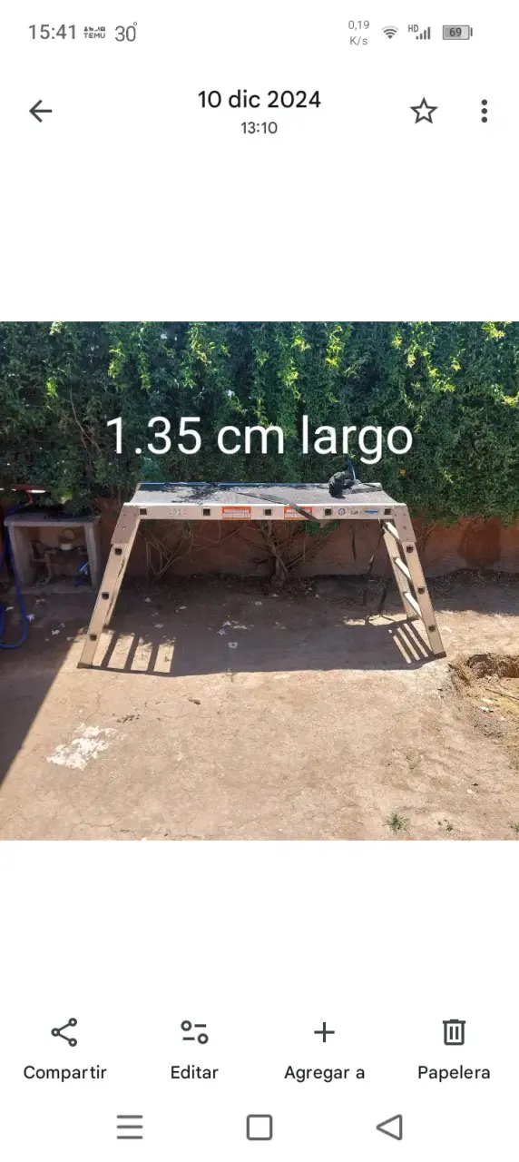 Mesa plegable de trabajo 1.35m - 1