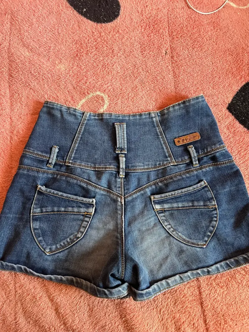 Shorts de mezclilla tiro alto para mujer - 2