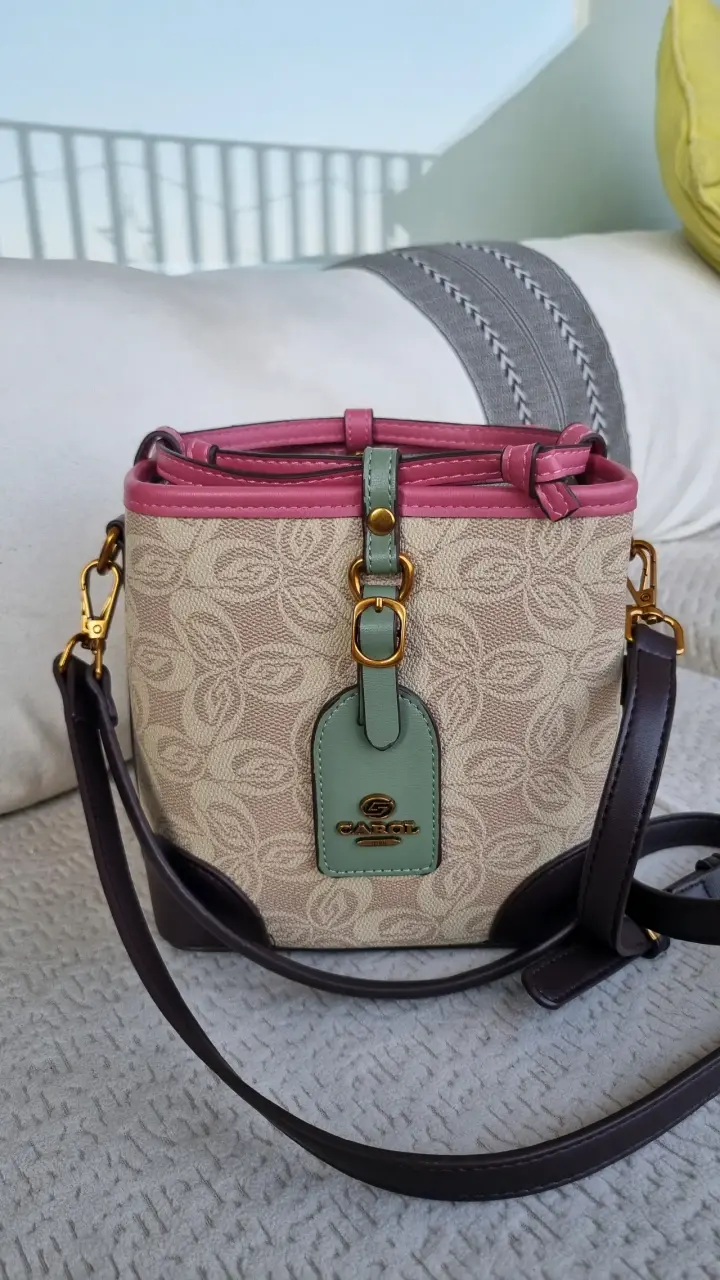 Bolso de mano Carol beige y rosa - 2
