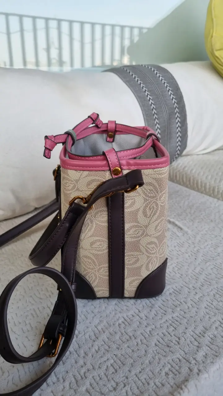 Bolso de mano Carol beige y rosa - 4
