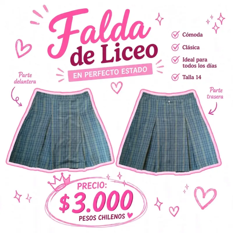 Falda de Liceo talla 14 en perfecto estado