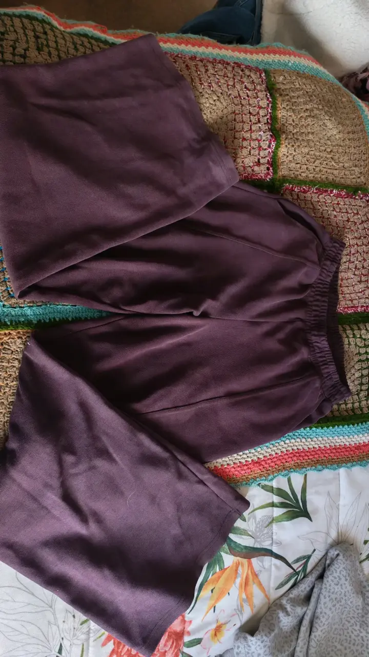 Pantalones de algodón color morado para mujer - 2
