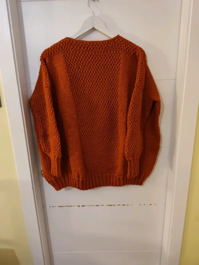Suéter tejido a mano multicolor para mujer - 1