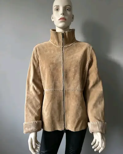 Chaqueta de Cuero y Corderito Guess (Talla L) - miniatura 2