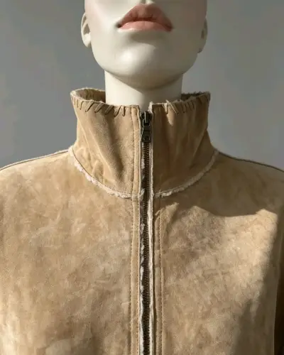 Chaqueta de Cuero y Corderito Guess (Talla L) - miniatura 3