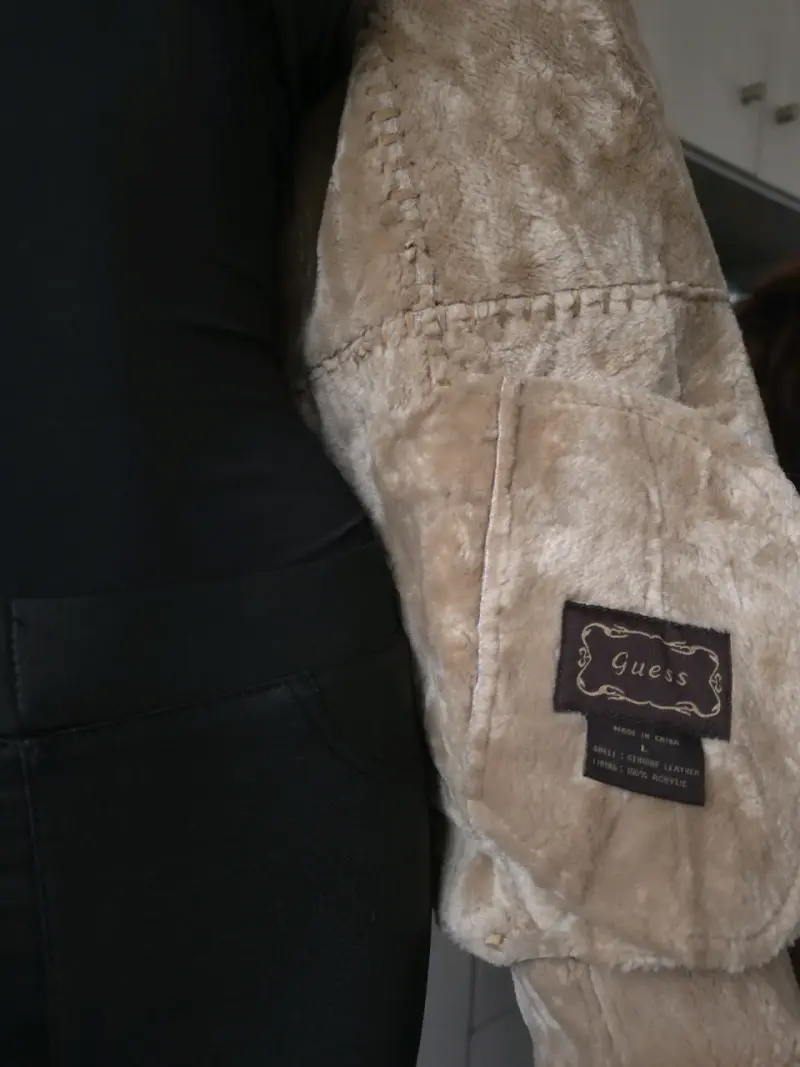 Chaqueta de Cuero y Corderito Guess (Talla L) - 5