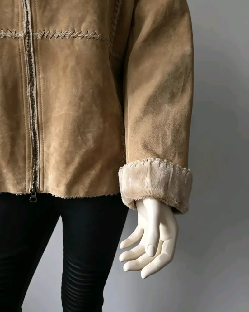 Chaqueta de Cuero y Corderito Guess (Talla L) - 6