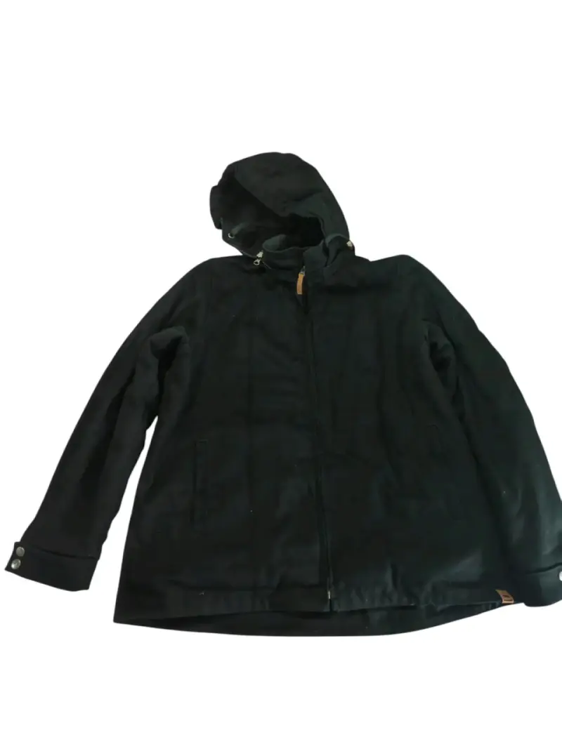 Chaqueta negra con capucha para hombre - 1