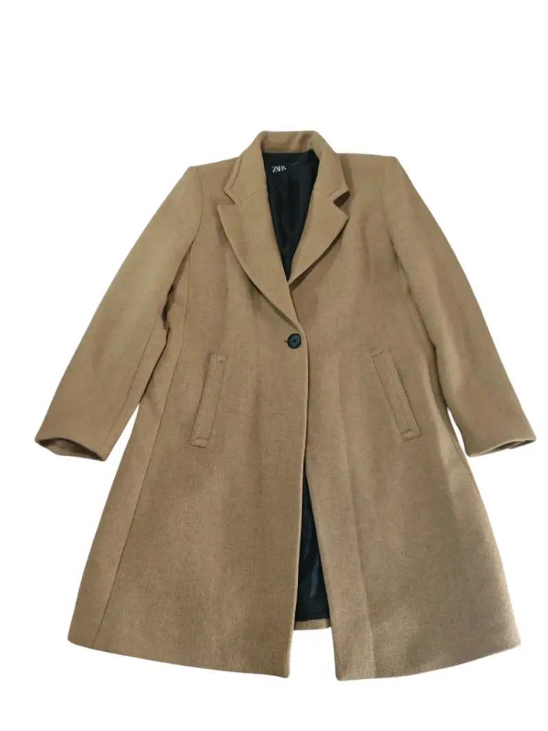 Abrigo camel de lana Zara para mujer