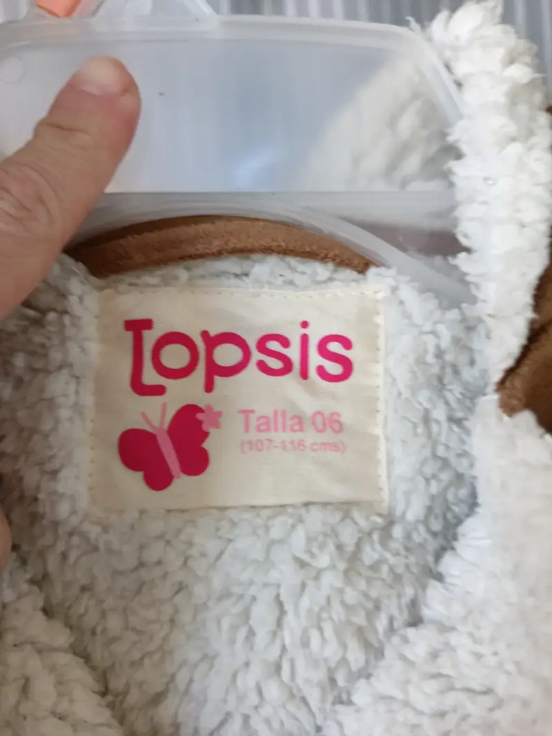 Abrigo de niña Topis con chiporro talla 6 - 5