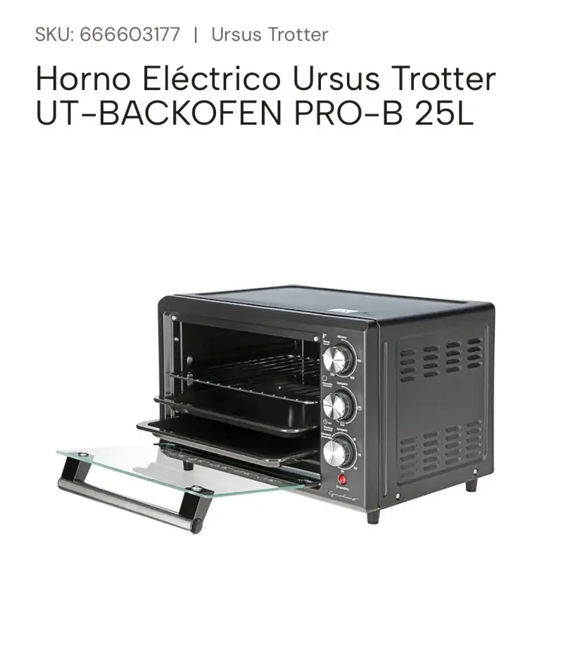 Horno Eléctrico Ursus Trotter 25L Pro-B - 5