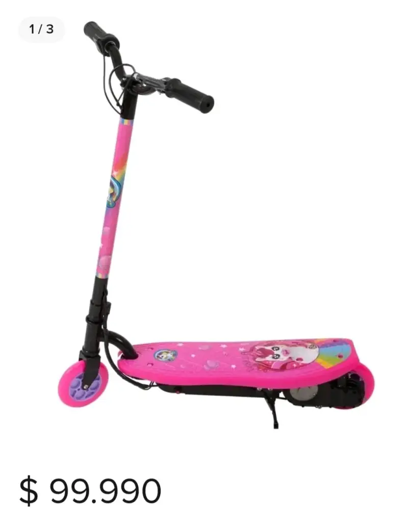 Scooter eléctrico infantil rosa con diseño de unicornio - 1