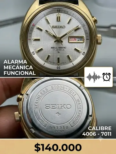 Reloj Seiko Bell-Matic Vintage con Alarma Mecánica - miniatura 2