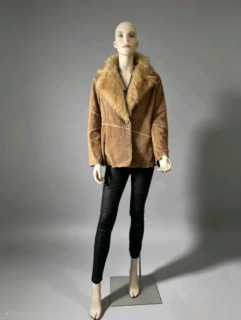 Abrigo Cuero Genuino Winlit Talla L con piel - 4