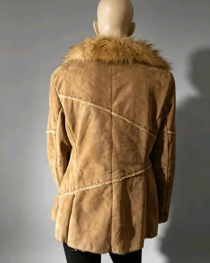 Abrigo Cuero Genuino Winlit Talla L con piel - 5