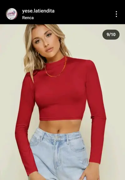 Polera crop top manga larga en varios colores - miniatura 5