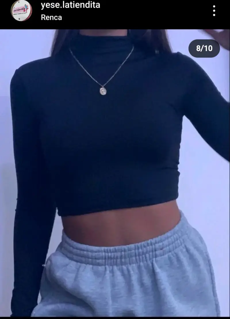 Polera crop top manga larga en varios colores - 6