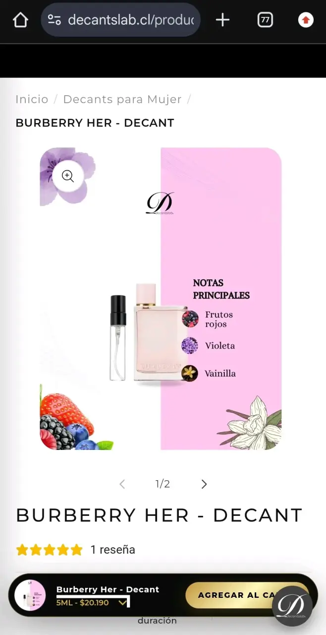 Perfume Decant Burberry Her 5ml - 4