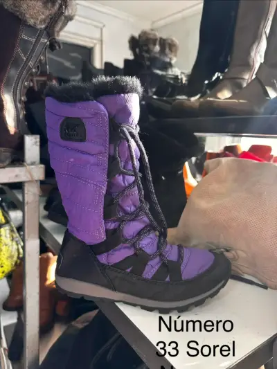 Botas de nieve moradas Sorel para mujer - miniatura 1