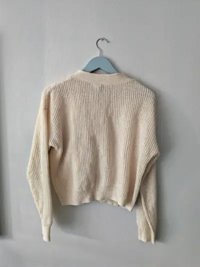 Suéter beige con cordones - miniatura 5