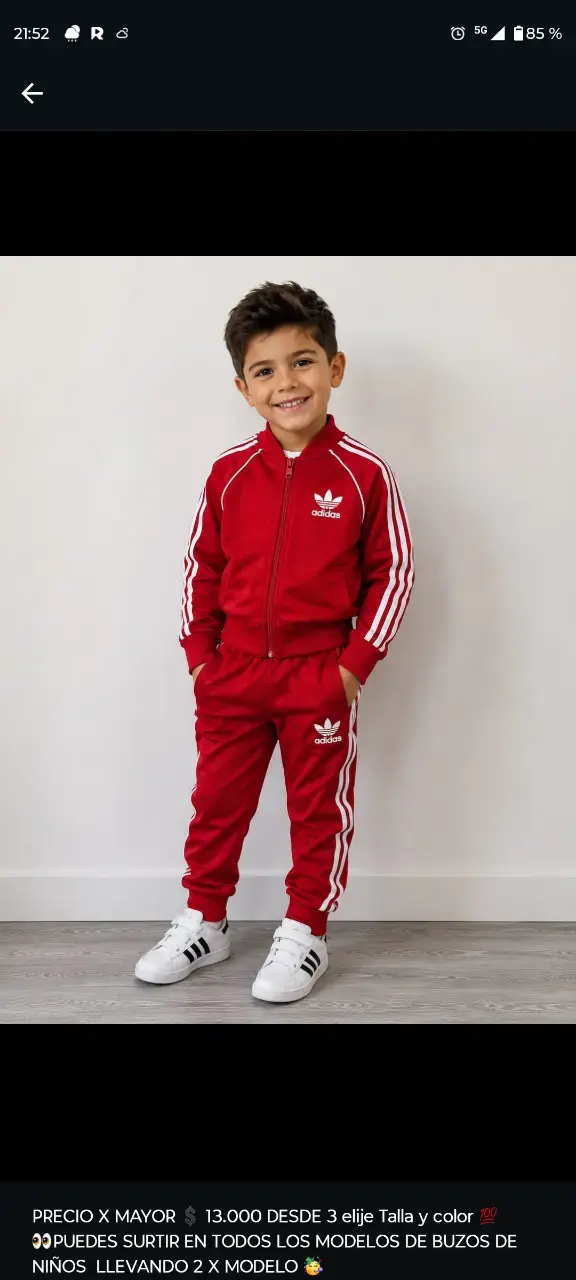 Conjunto deportivo niño rojo Adidas, alo, LacosNik - 1