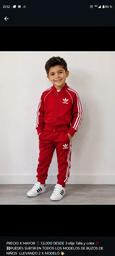Conjunto deportivo niño rojo Adidas, alo, LacosNik - miniatura 1