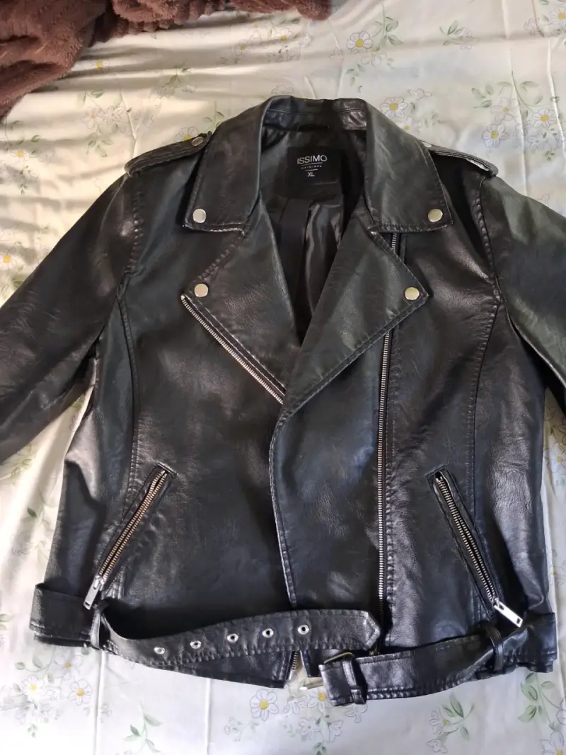 Chaqueta de cuero negra Issimo XL