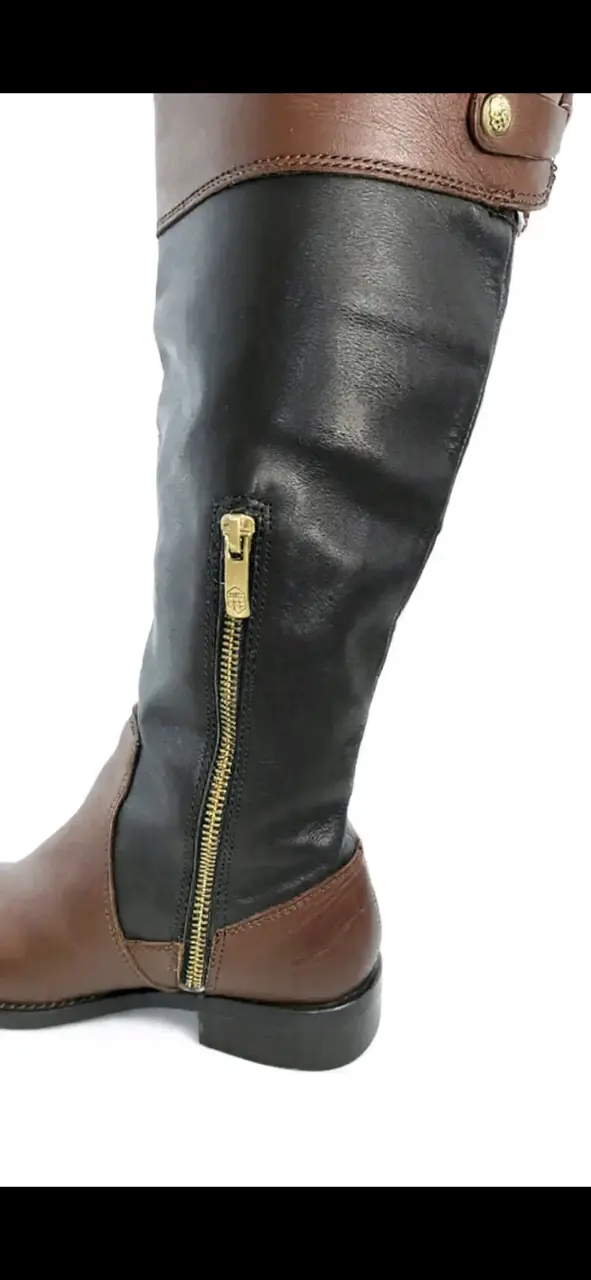 Botas de cuero marrón y negro con cierre lateral - 2