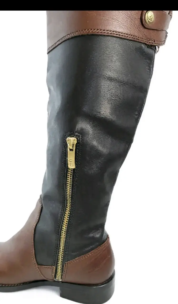 Botas de cuero marrón y negro con cierre lateral - 5