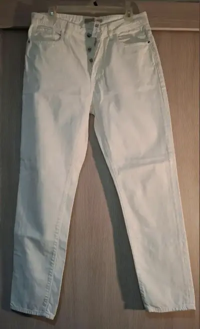 Jeans blancos Zara Basic para mujer - miniatura 1