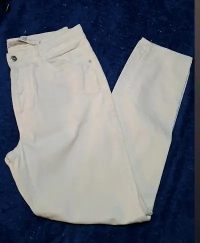Jeans blancos Zara Basic para mujer - miniatura 2