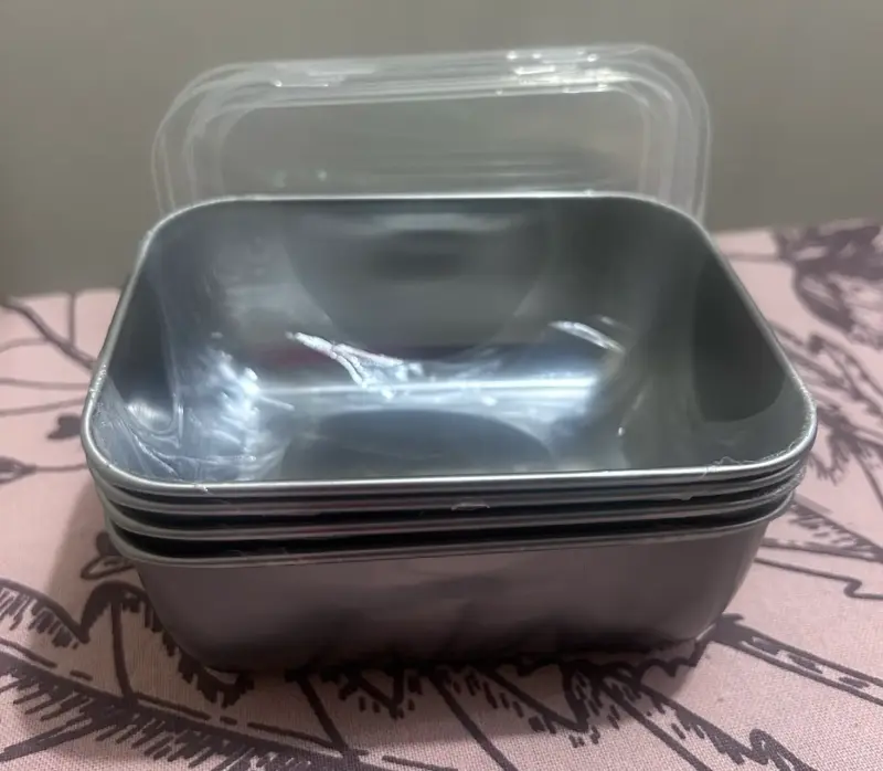Set de 2 contenedores de aluminio con tapa - 3