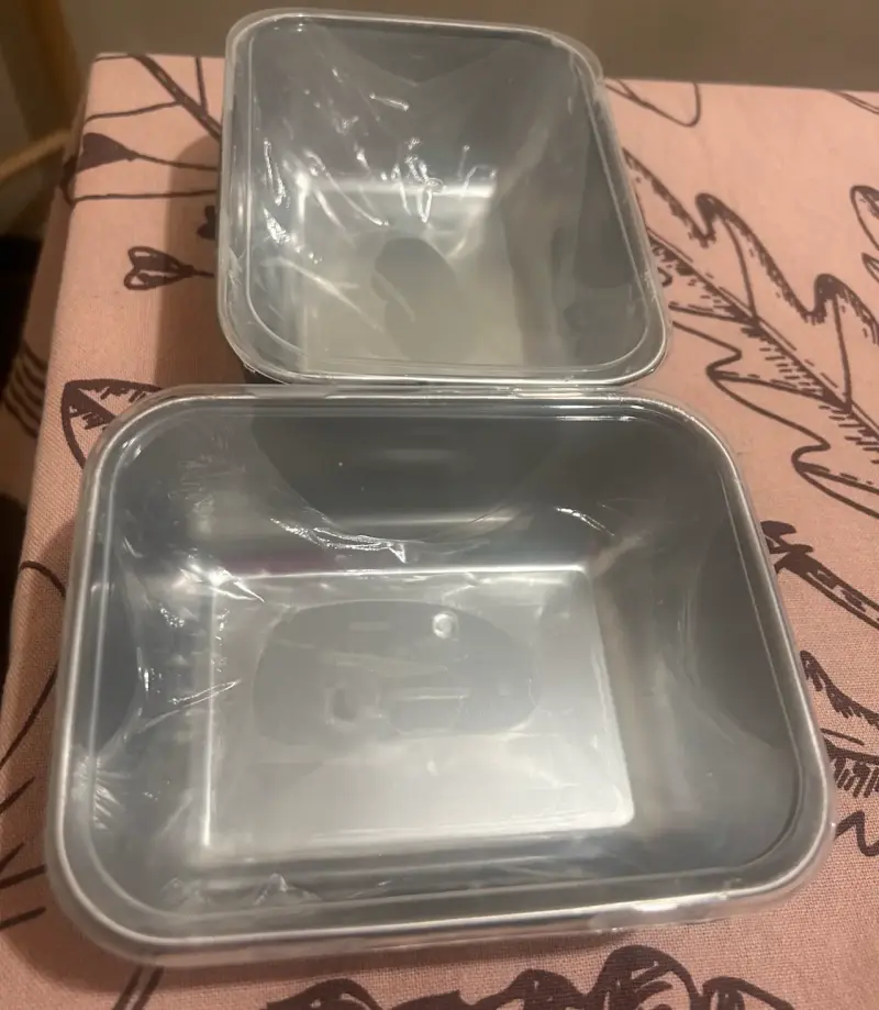 Set de 2 contenedores de aluminio con tapa - 4