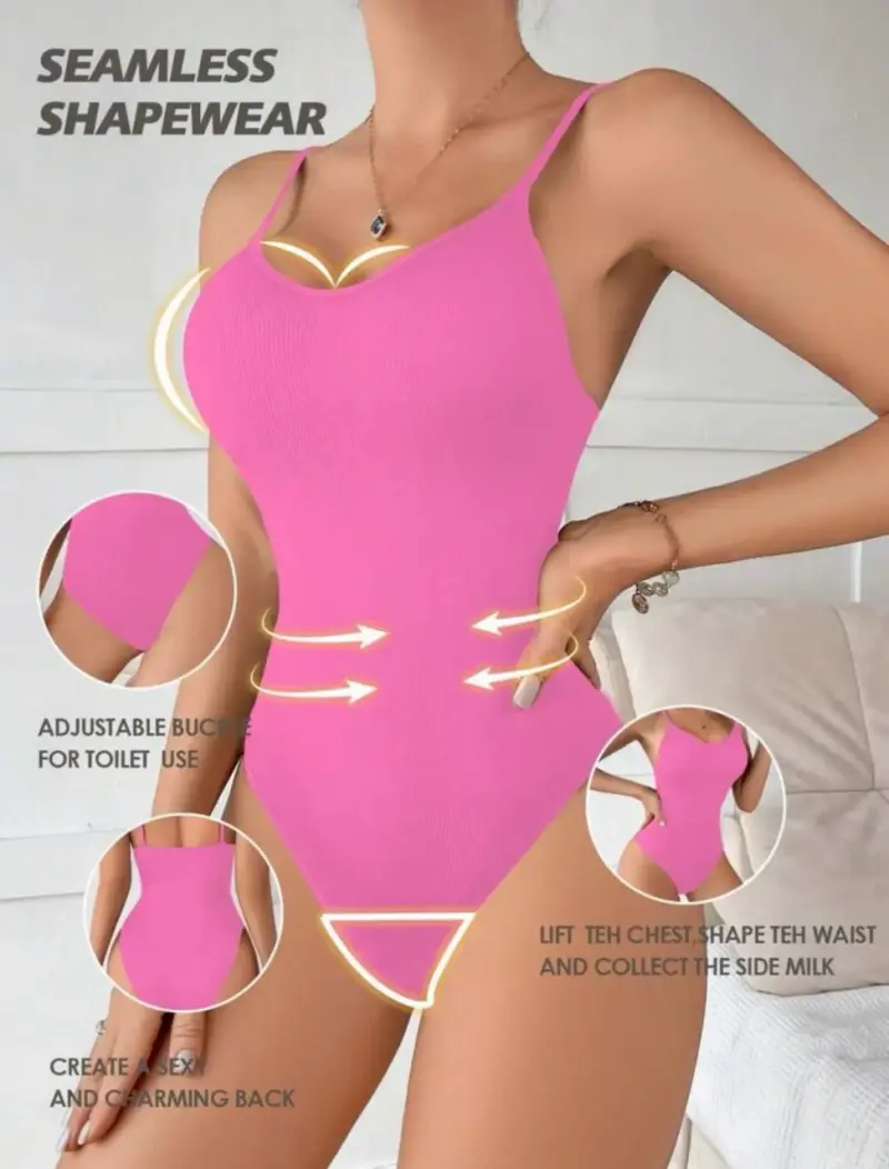 Body moldeador seamless rosado Shein - 1