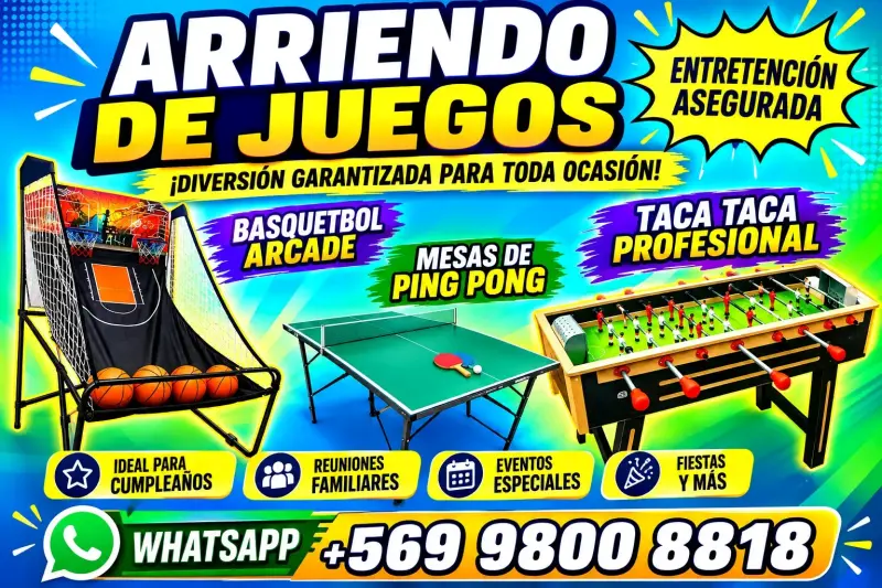 Arriendo de Juegos Basquetbol, Ping Pong y Taca Ta - 1