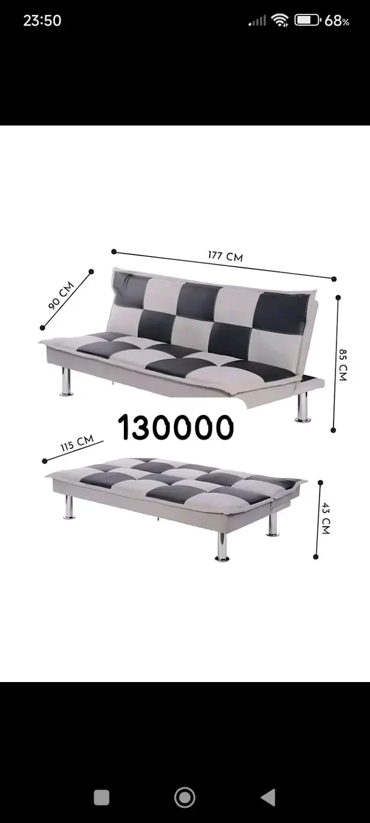 Sofá cama moderno en blanco y negro - 2
