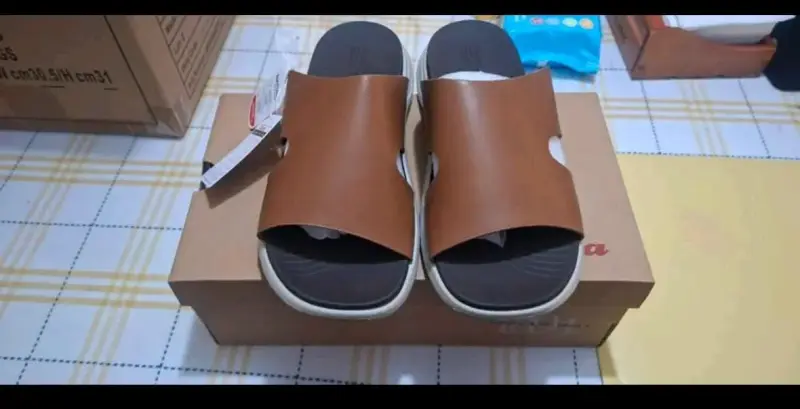 Sandalias de cuero marrón para hombre - 2