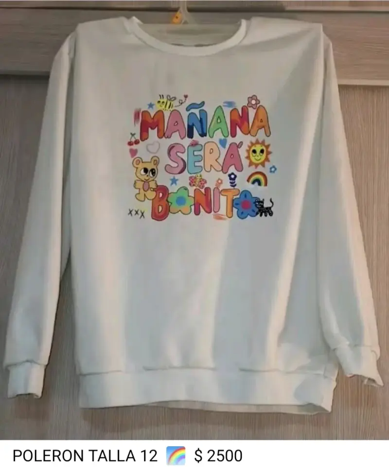 Polerón blanco con diseño colorido 'Mañana Será Bonito'