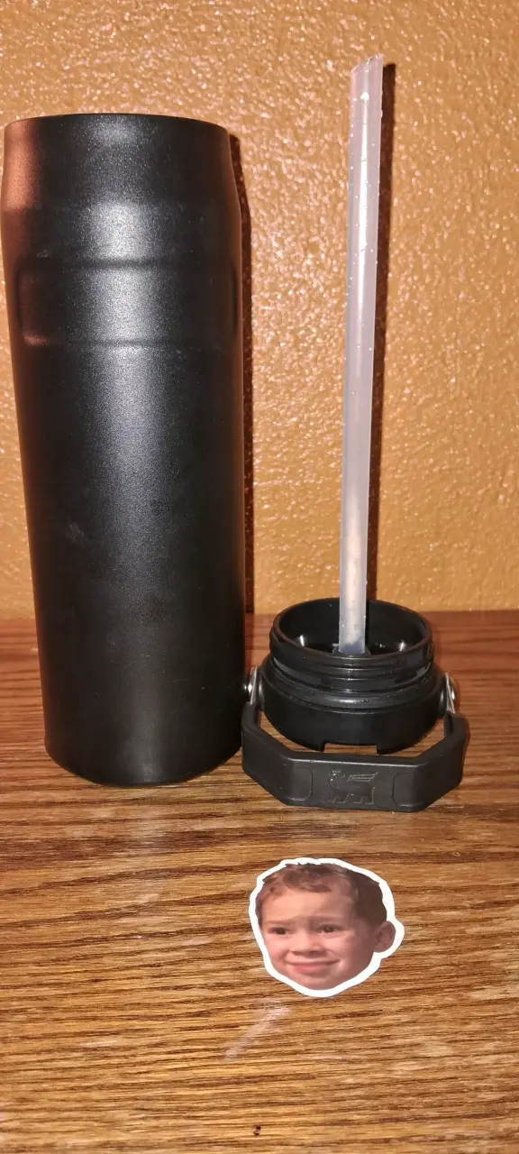 Botella térmica Stanley negra con tapa - 4